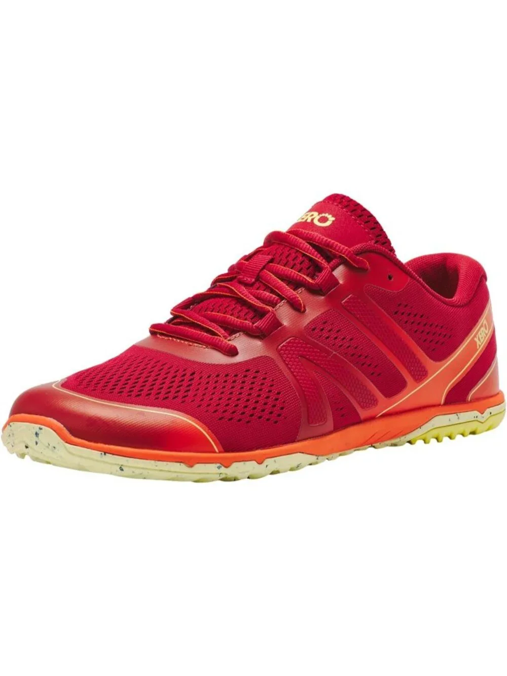 Xero Men's Red Rubber Lightweight Lace Up Running Comfortable Athletic Shoes